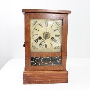 Antique Vintage Junghans Shelf Mantle Clock Wooden Box c1870 NOT WORKING